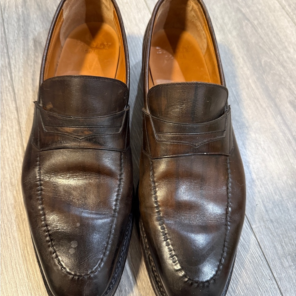 Bally scribe good year Dark Brown Leather Loafers